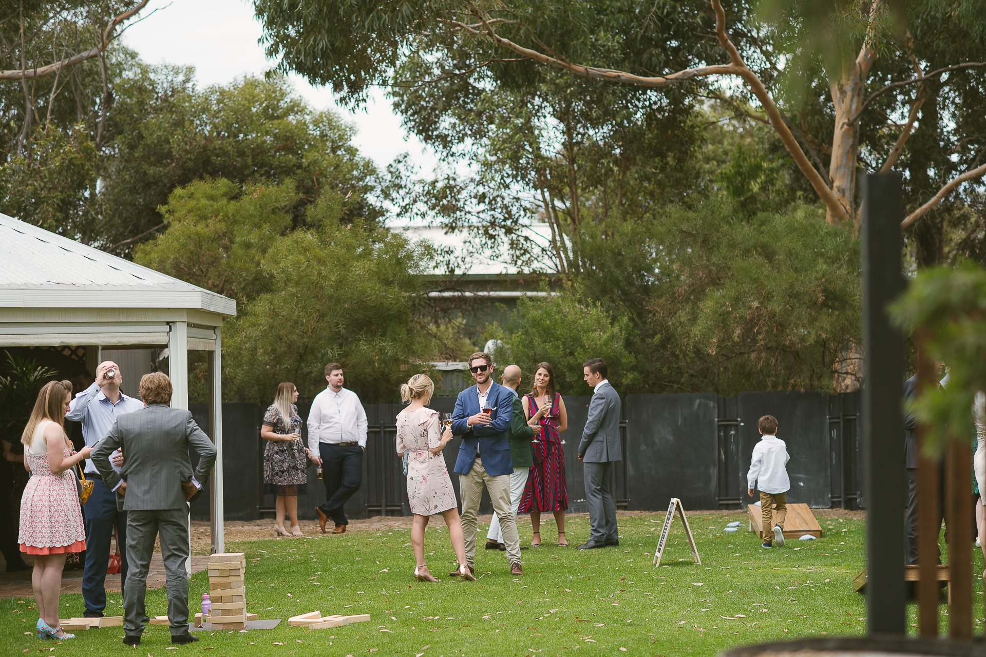 guests enjoying wine and beer on lawn at beach road wines in mclaren vale south australia