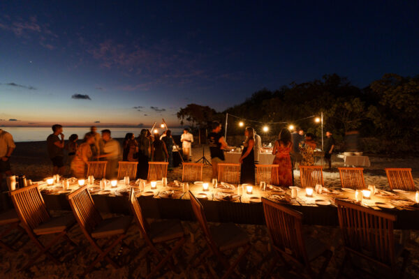 sunset dinner in the maldives on scubaspa luxury liveaboard conference